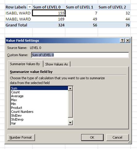 How to change multiple pivot table fields to Sum Function