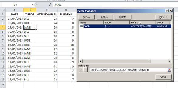 Dynamic pivot table ranges